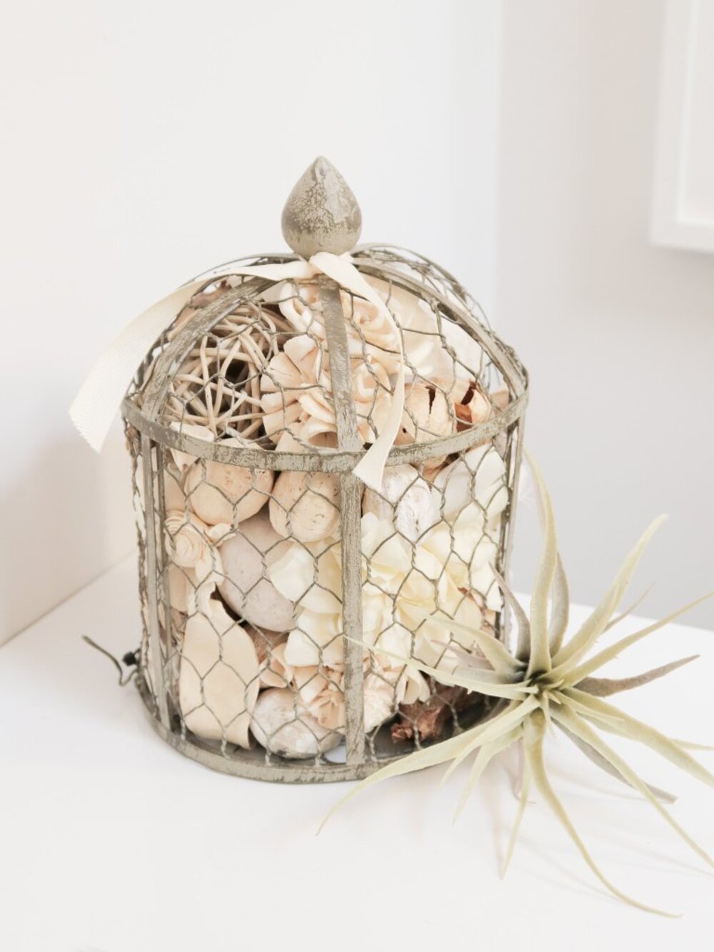 Chicken Wire Decorative Potpourri Bird Cage, French Country Farmhouse, Rustic